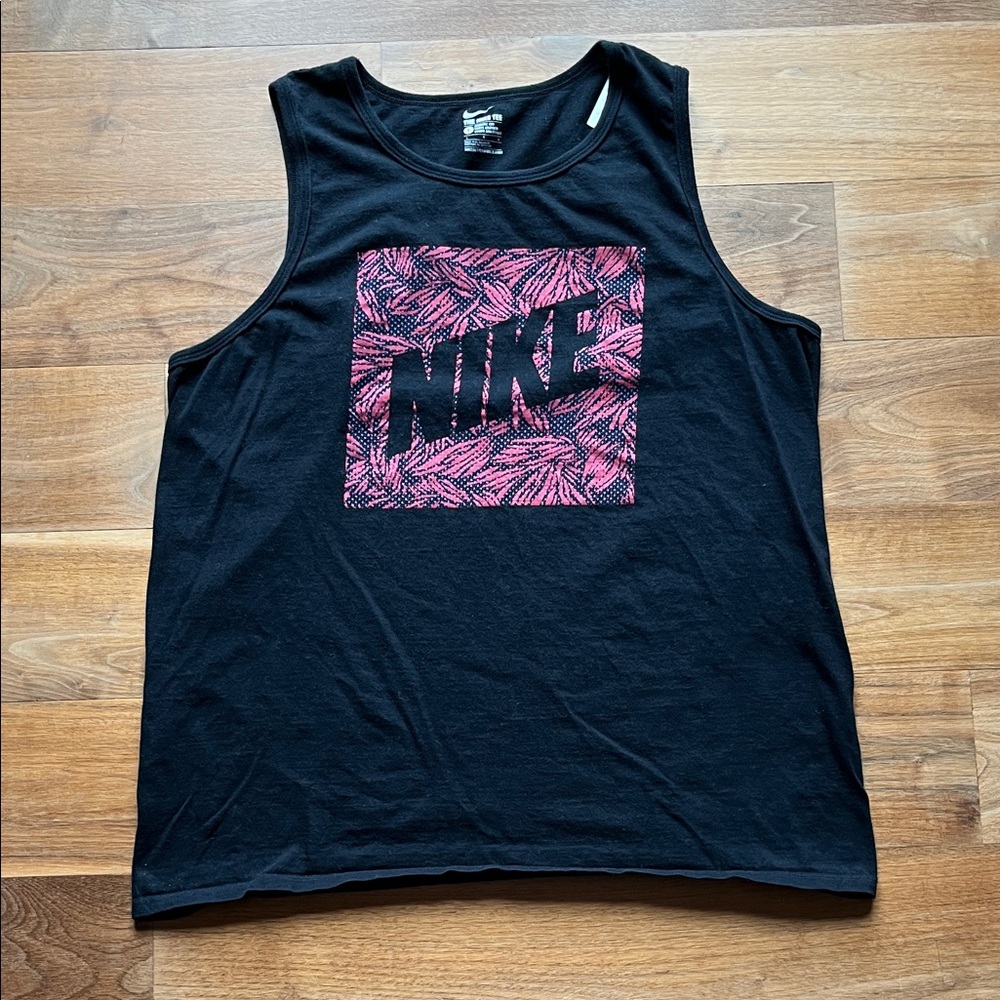 Nike Black Tank Top with Pink Graphic